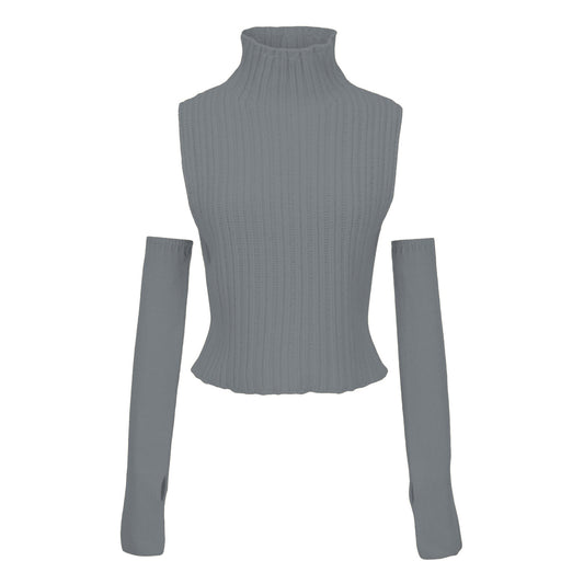 Women's Turtleneck Sleeve Glove Sweater