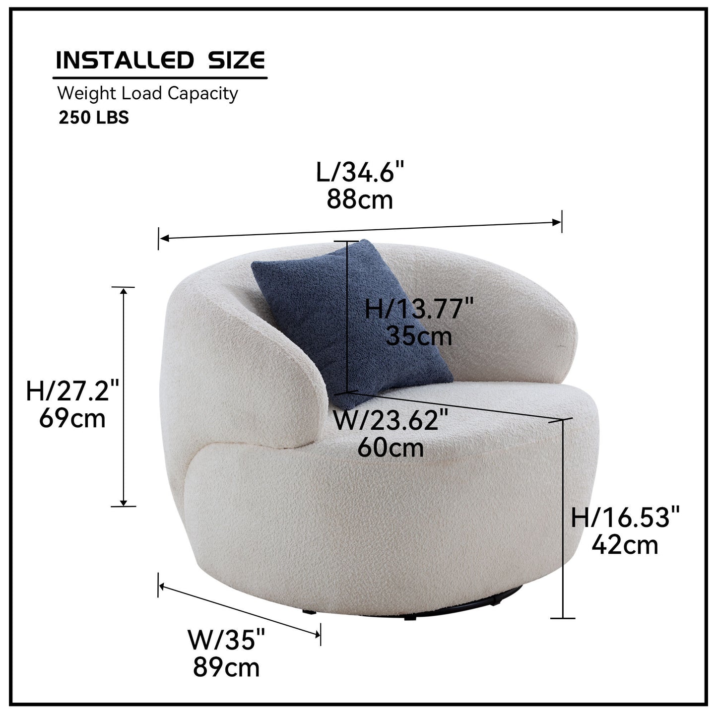 Sherpa Swivel Barrel Chair (Beige)