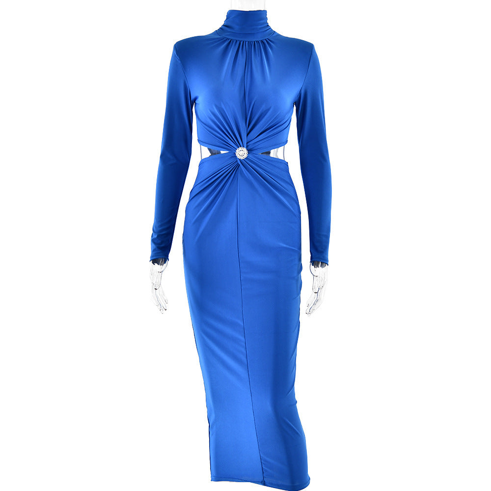 Heidi High Sheen Turtleneck Dress