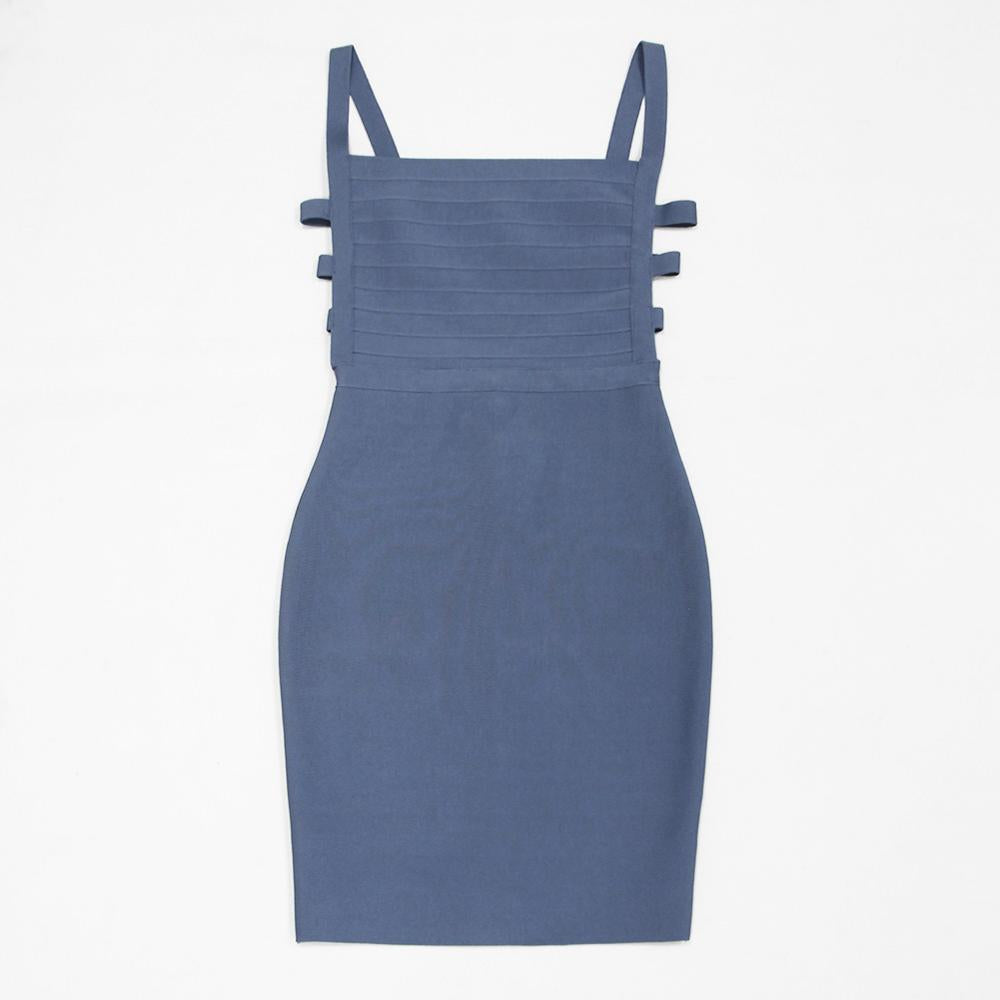 Vestido Bandage Azul-Gris