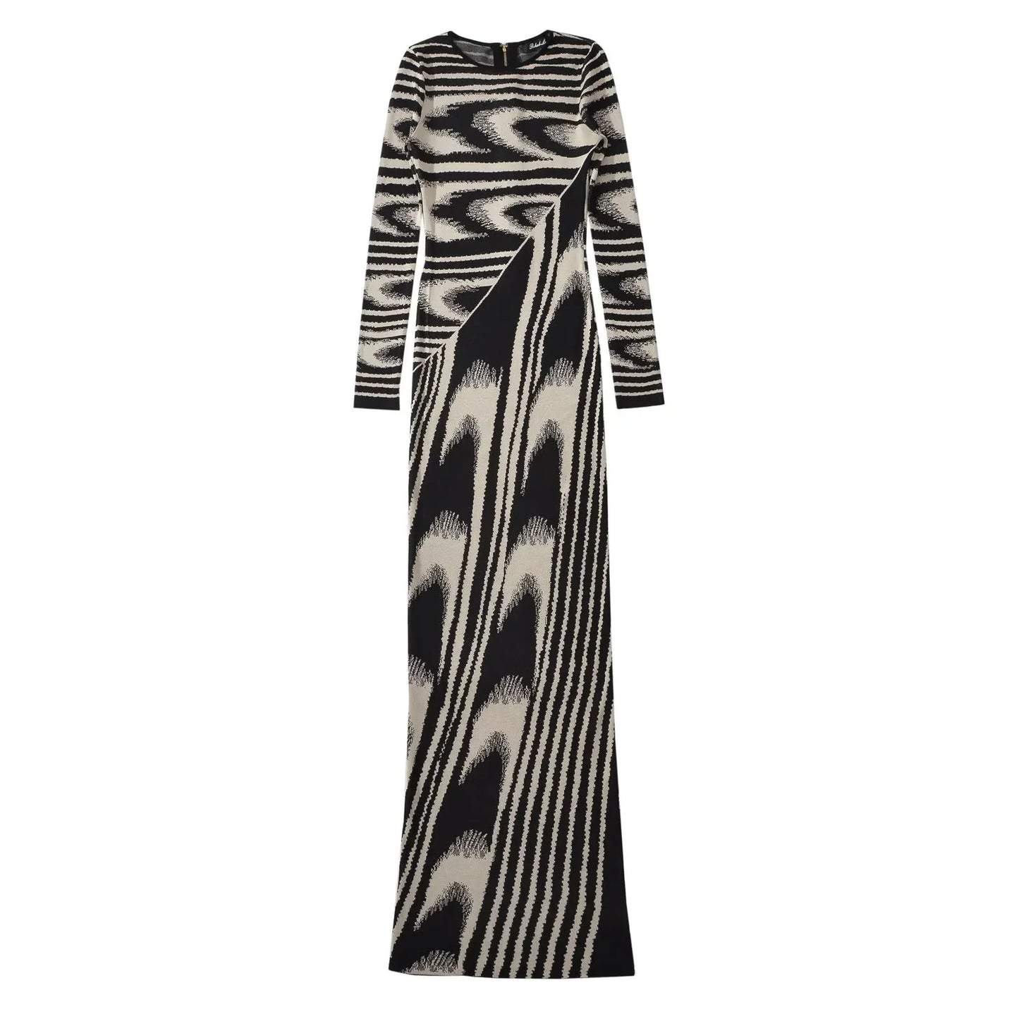 Abstract Half Zipper Knitted Dress
