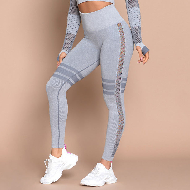 Women's High Elastic Mesh Detail Activewear Set