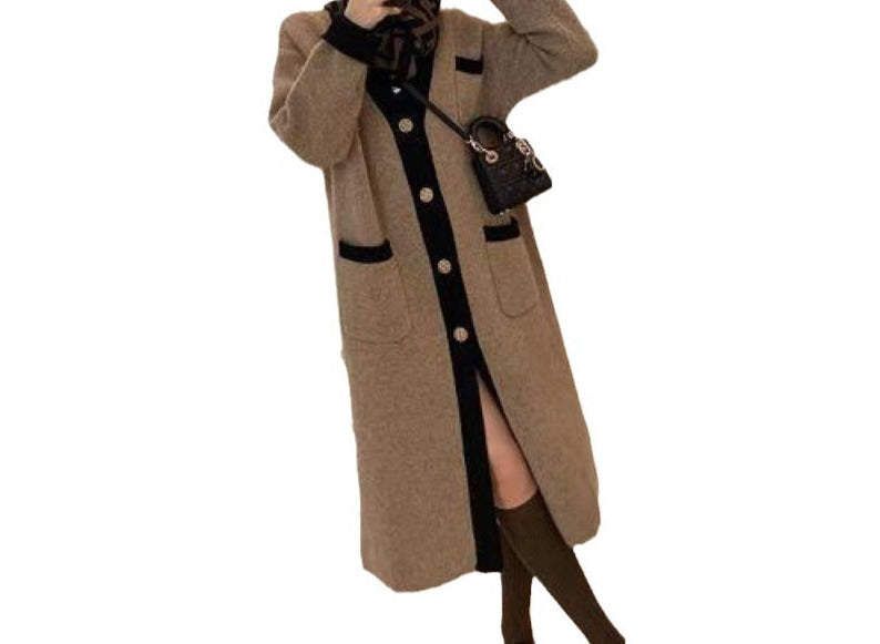 Long Knitted Button-up Cardigan Sweater