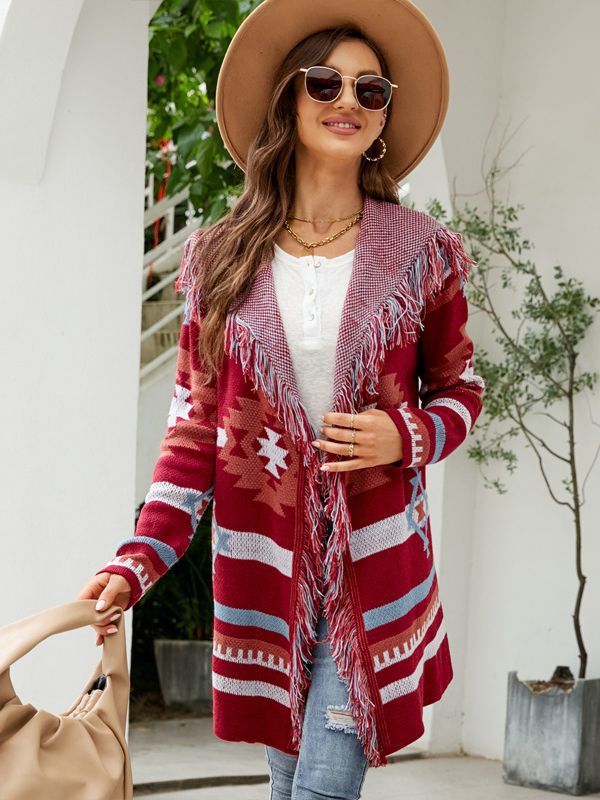 Navajo Tassel Cardigan Sweater