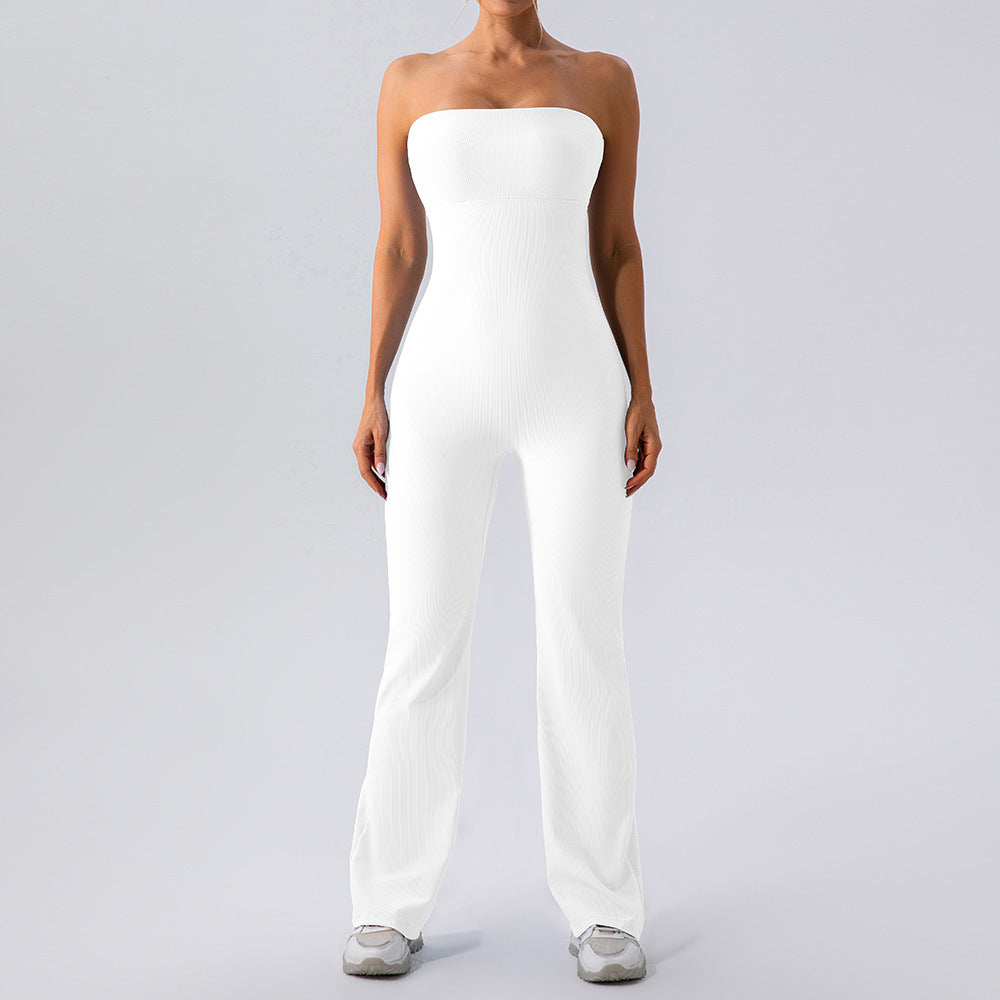 Strapless Rib Knit Jumpsuit (4 Colors)