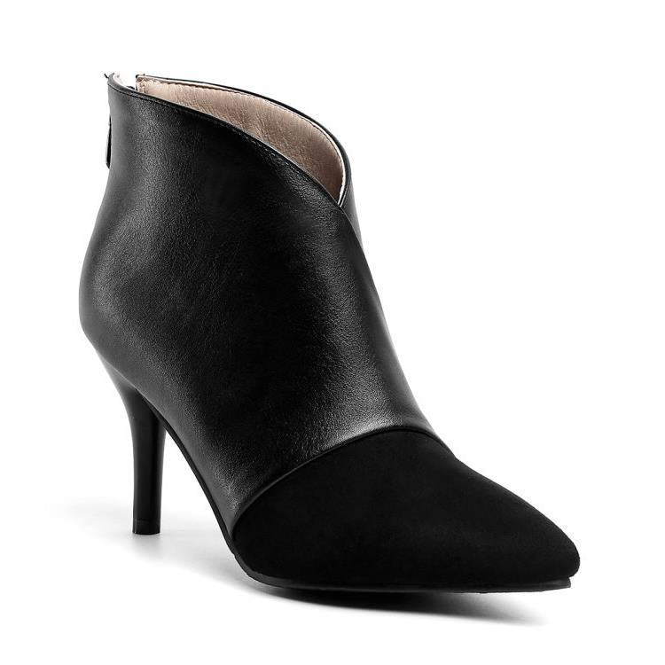 Polierte und Wildleder-Stiefeletten