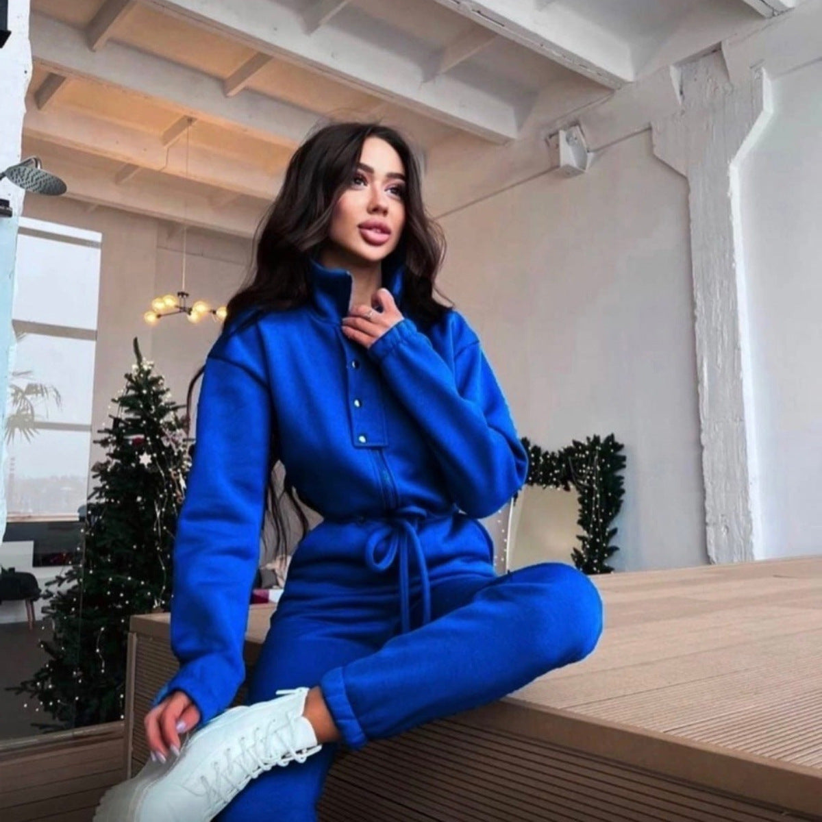 Winter-Jumpsuit aus Baumwollmischung für Damen