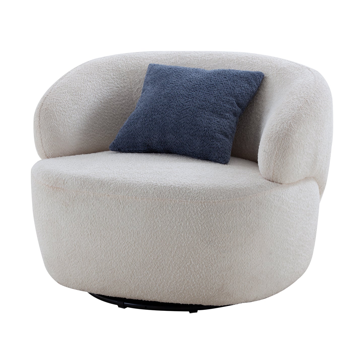 Sherpa Swivel Barrel Chair (Beige)
