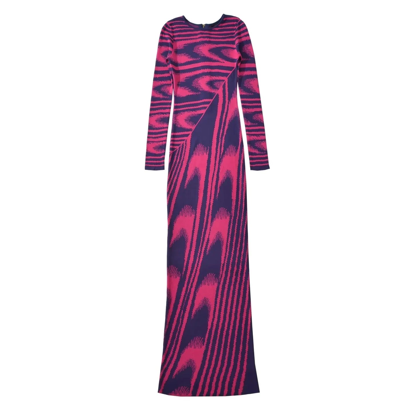 Abstract Half Zipper Knitted Dress