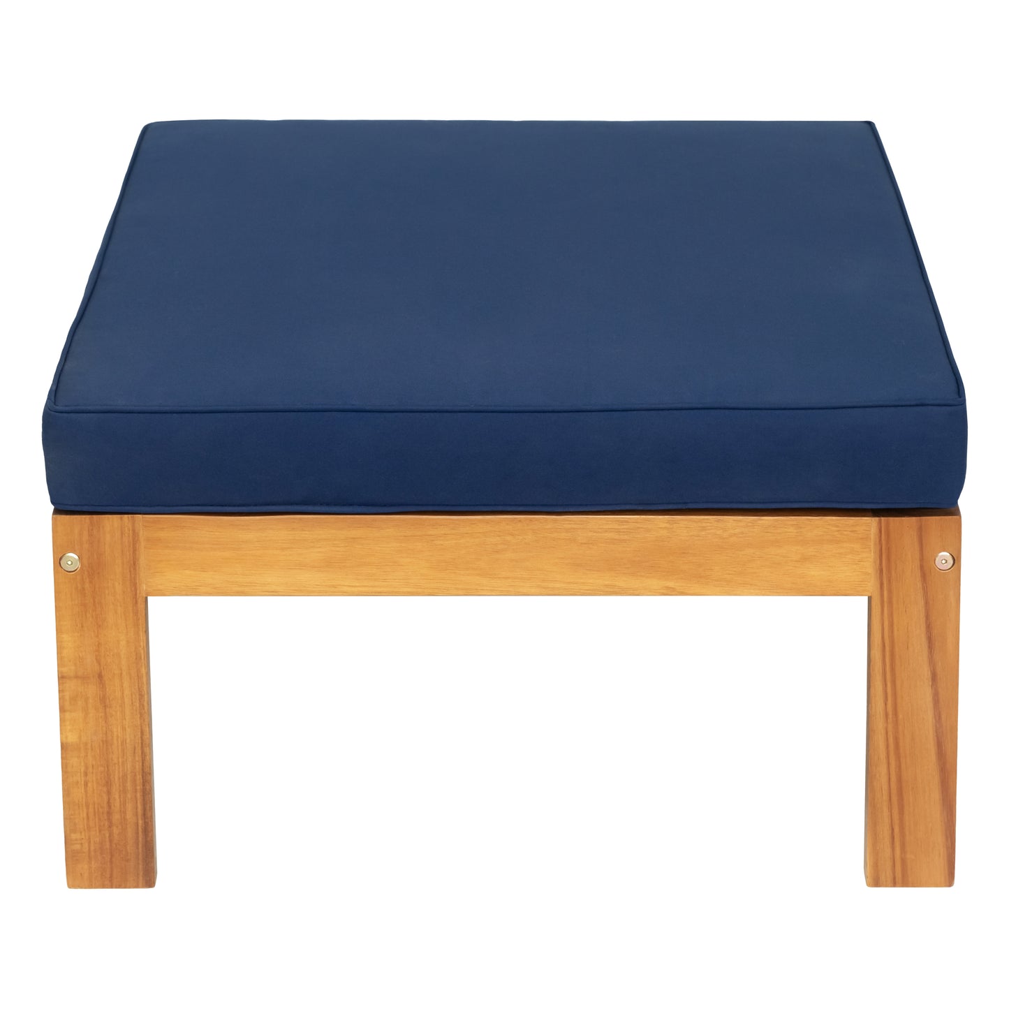 5-Piece Wood Outdoor Sectional Sofa Patio Set with Blue Cushions