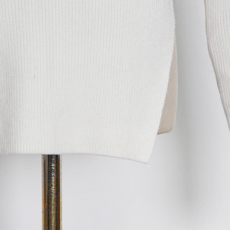 Women's Strapless Long Sleeve Fashion Slits Sweater