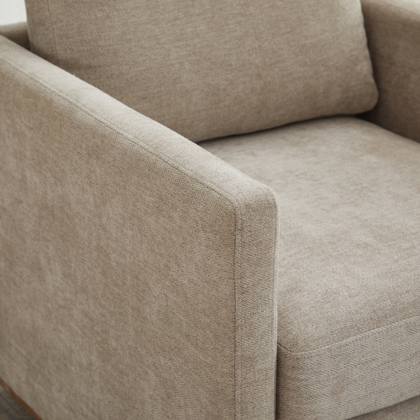 Taupe 360 Degree Rotating Square Upholstered Accent Chair - 30.7"W
