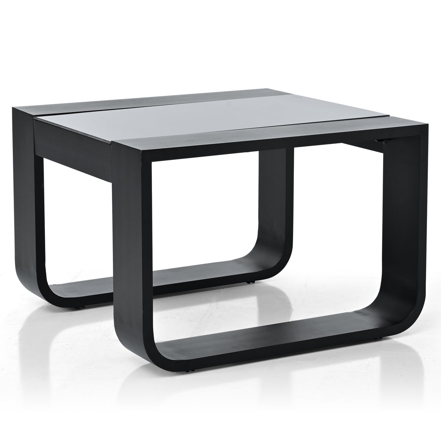3-teiliges Terrassenmöbelset mit Aluminiumrahmen, 17 cm dickem Kissen und Couchtisch, wetterfestes Outdoor-Set