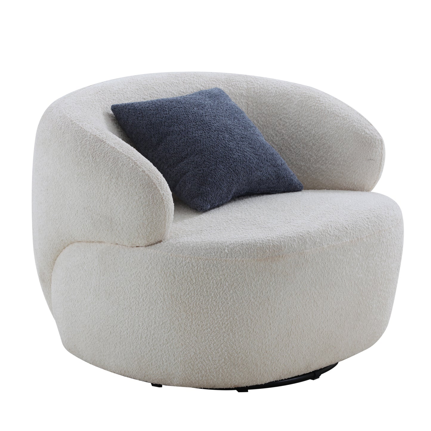 Sherpa Swivel Barrel Chair (Beige)