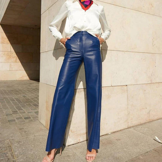 Poppin Slim Fit Leather Pants