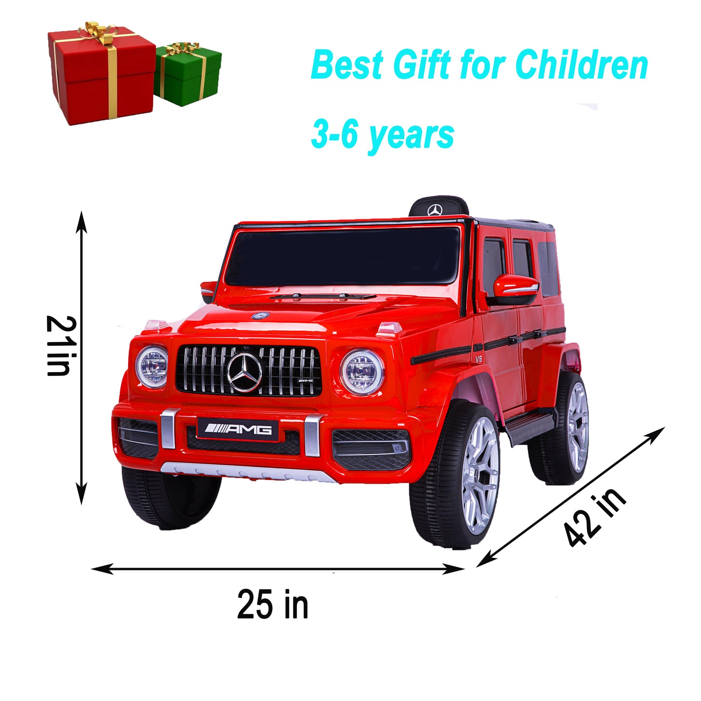 Licensed Mercedes-Benz G63 Kids Ride On Car, Kids Electric Car with Remote Control 12V licensed children car Motorized Vehicles for Girls and Boys, gift, Music, Horn, Spring Suspension, Safety Lock