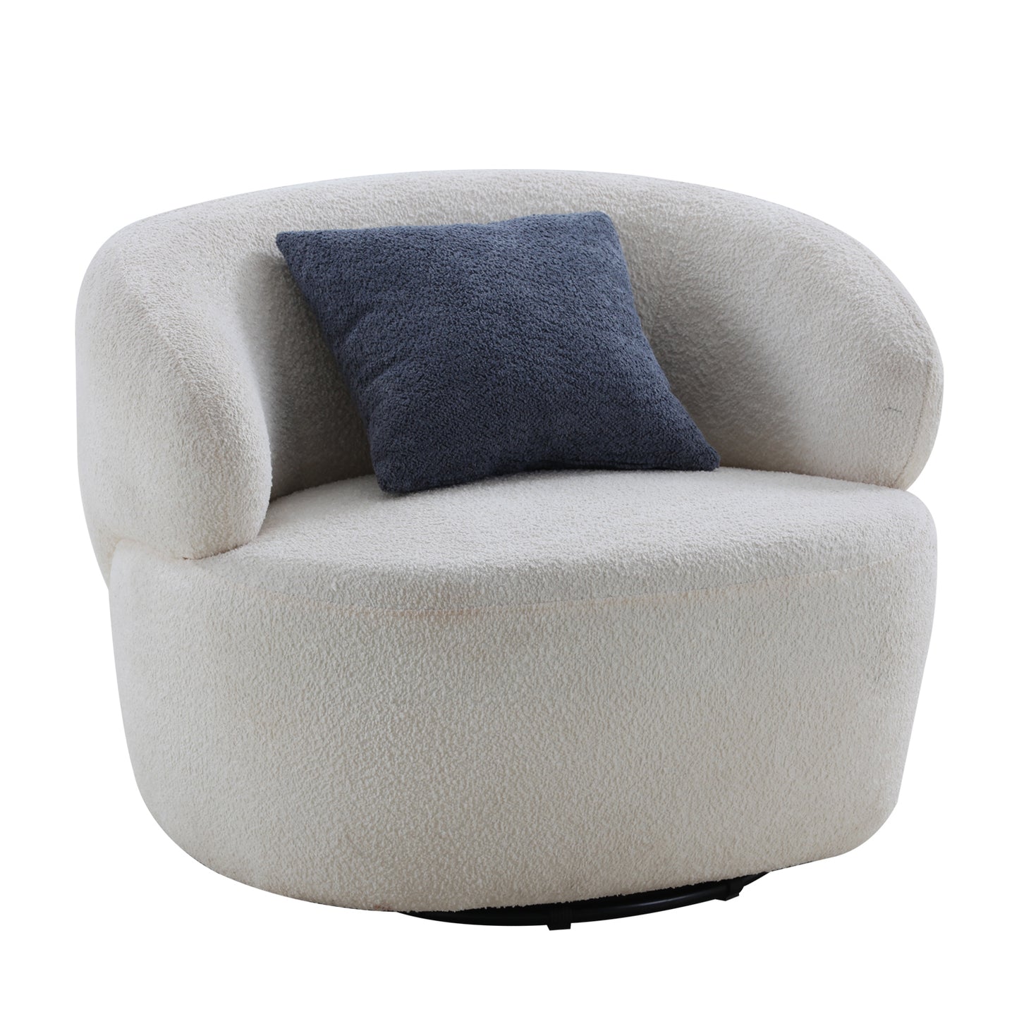 Sherpa Swivel Barrel Chair (Beige)