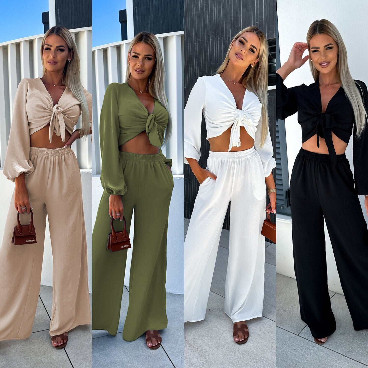 Conjunto de pantalones cortos y atados de dos piezas de Angela