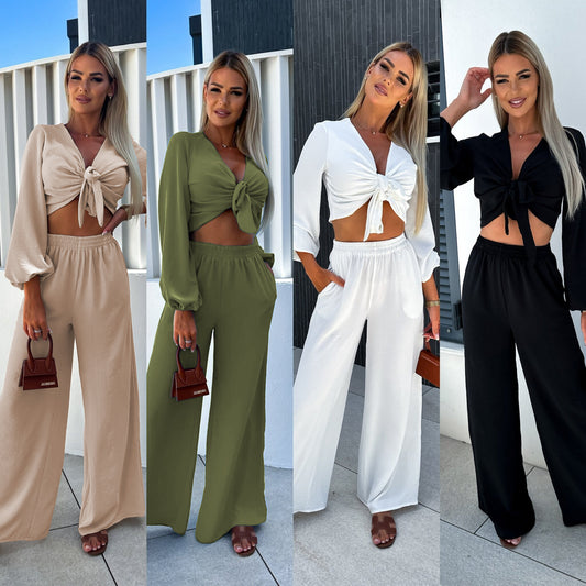 Conjunto de pantalones cortos y atados de dos piezas de Angela