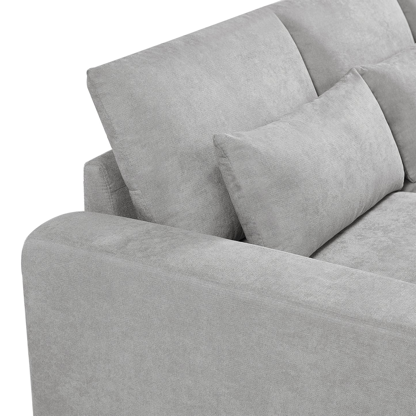 Light Grey Modern Large L-Shape Sectional Sofa, Convertible Sofa Couch with Reversible Chaise for Living Room
