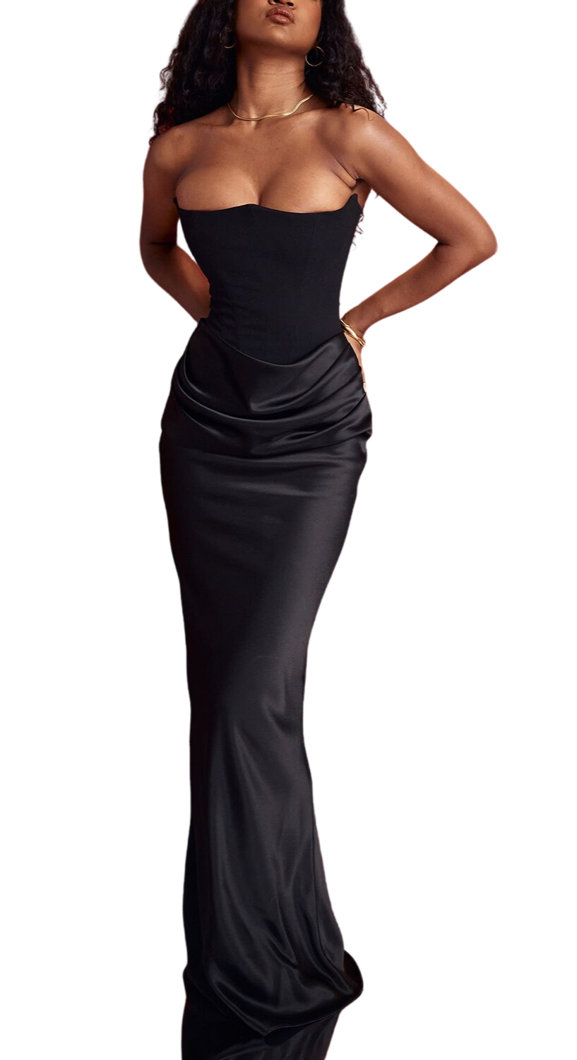 Ebony Strapless Corset Gown