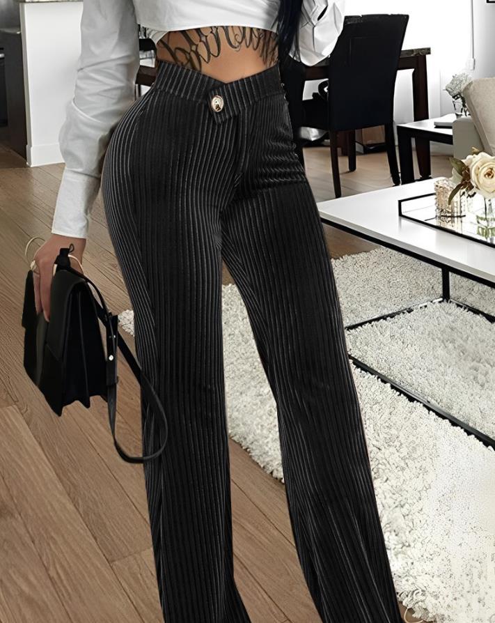 Fashion Gold Velvet Striped Women's Pants (4 Colors)