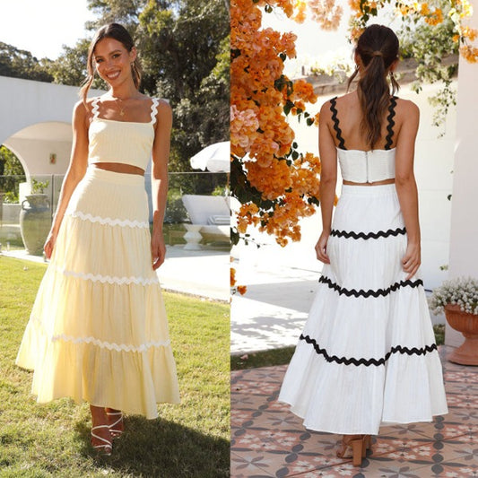 Sicily Cropped Top Skirt Set