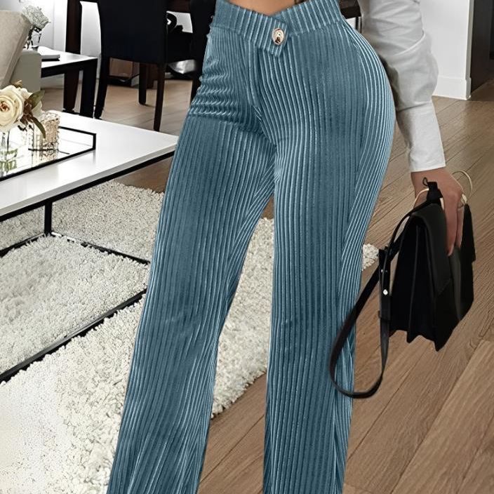 Fashion Gold Velvet Striped Women's Pants (4 Colors)