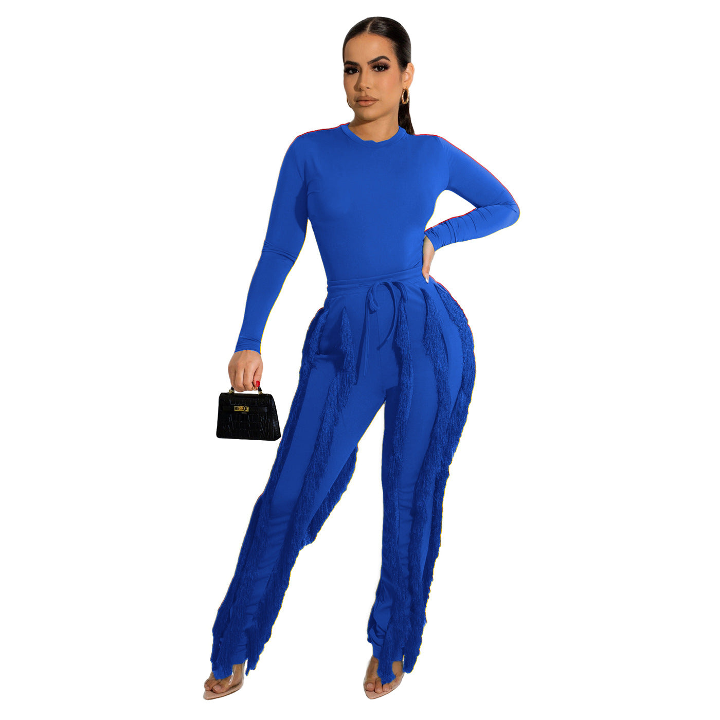 Tassel Two-piece Pants Outfit (8 Colors)