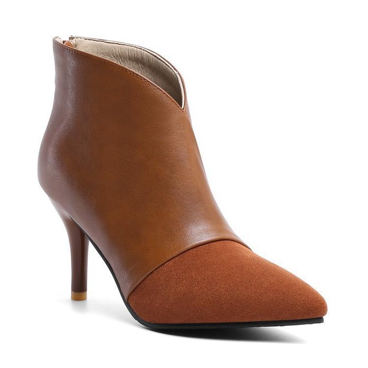 Polierte und Wildleder-Stiefeletten
