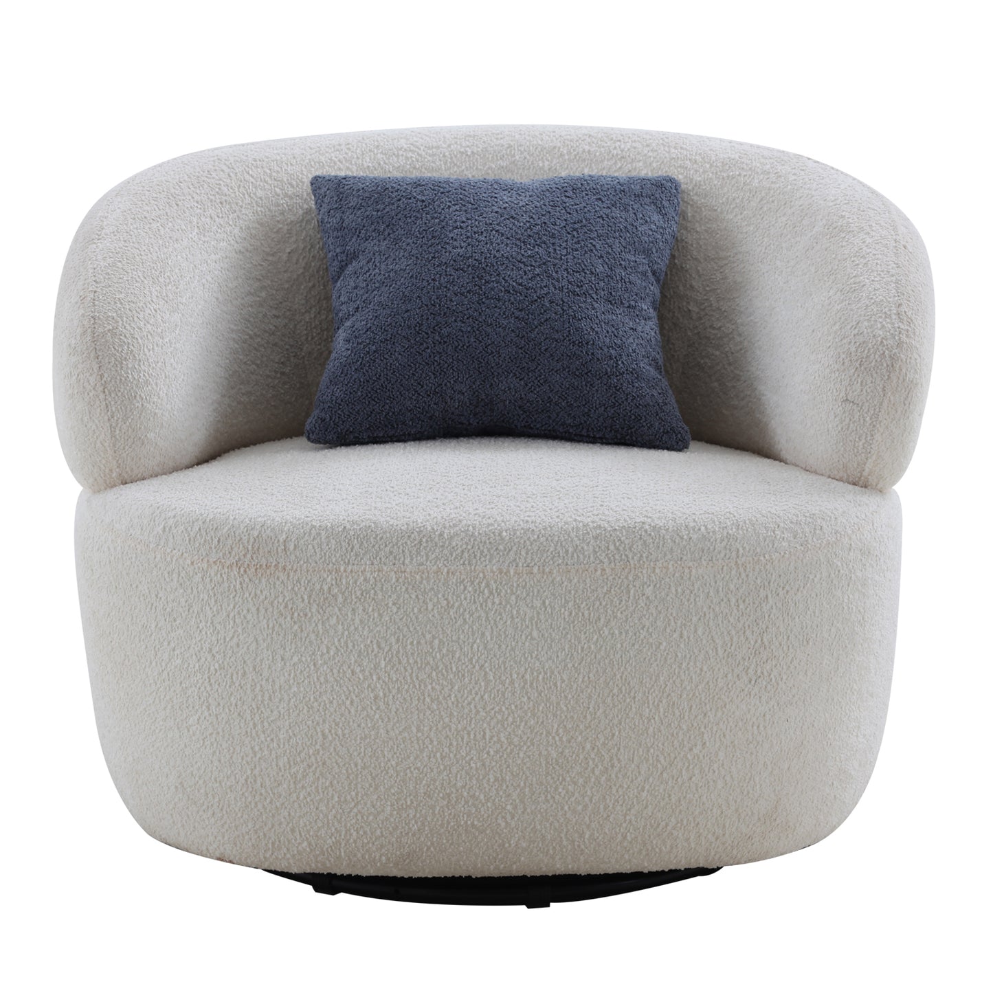 Sherpa Swivel Barrel Chair (Beige)