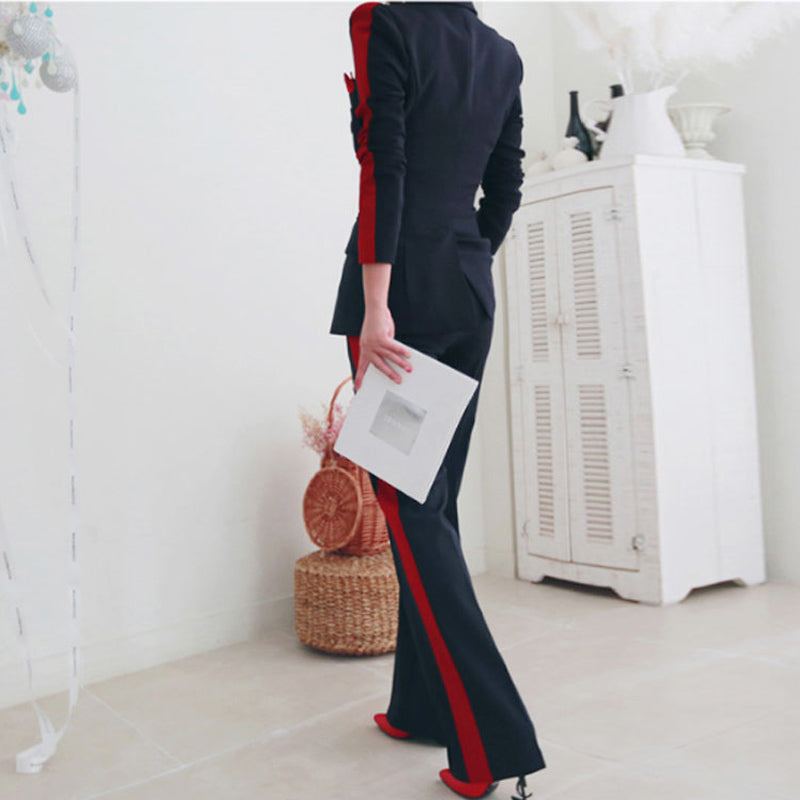 Traje cruzado profesional a rayas rojas Race