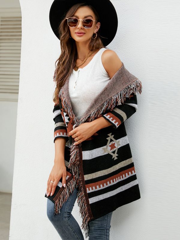 Navajo Tassel Cardigan Sweater