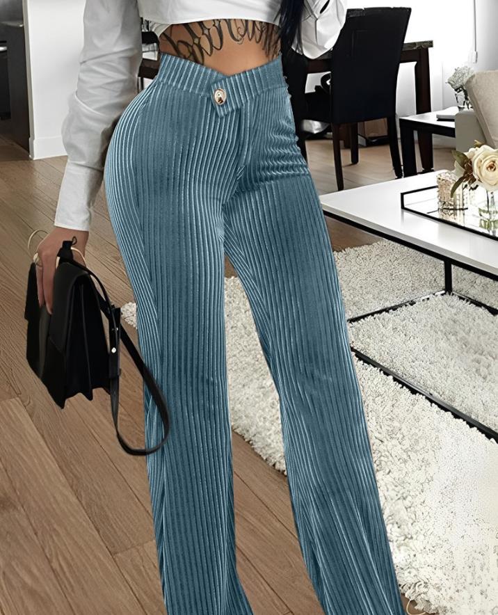 Fashion Gold Velvet Striped Women's Pants (4 Colors)