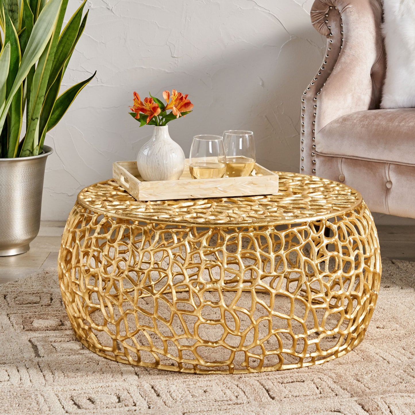 GOLD LEAF COFFEE TABLE