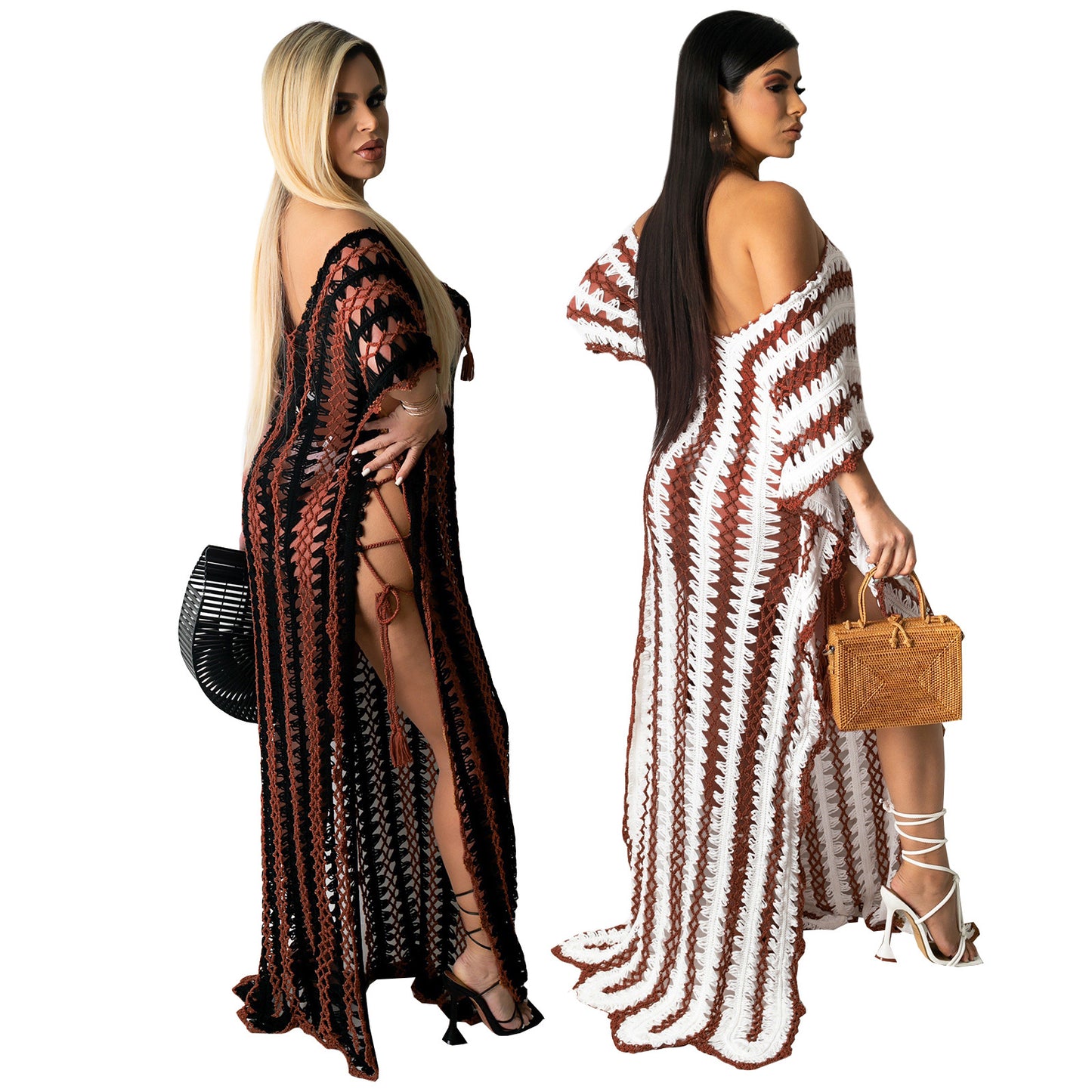 Strand-Bohemian-Häkelkleid zum Überziehen