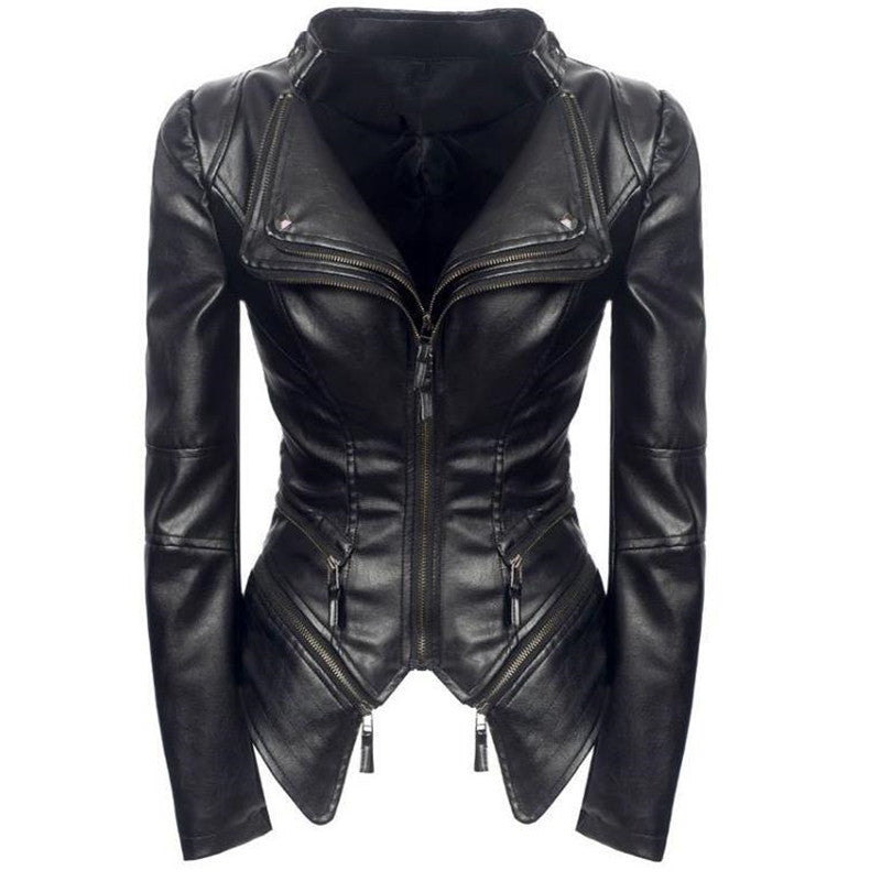 Chaqueta de cuero ajustada