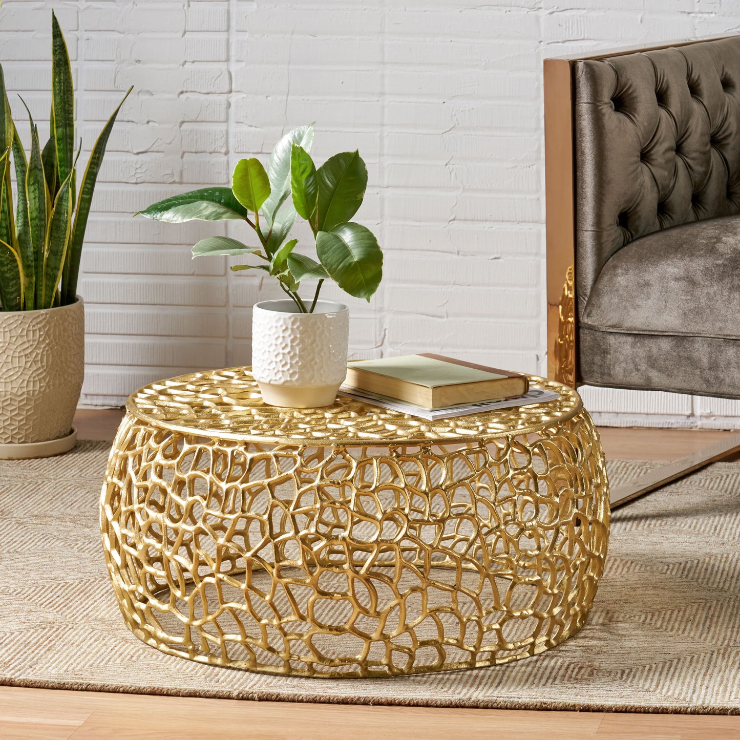GOLD LEAF COFFEE TABLE