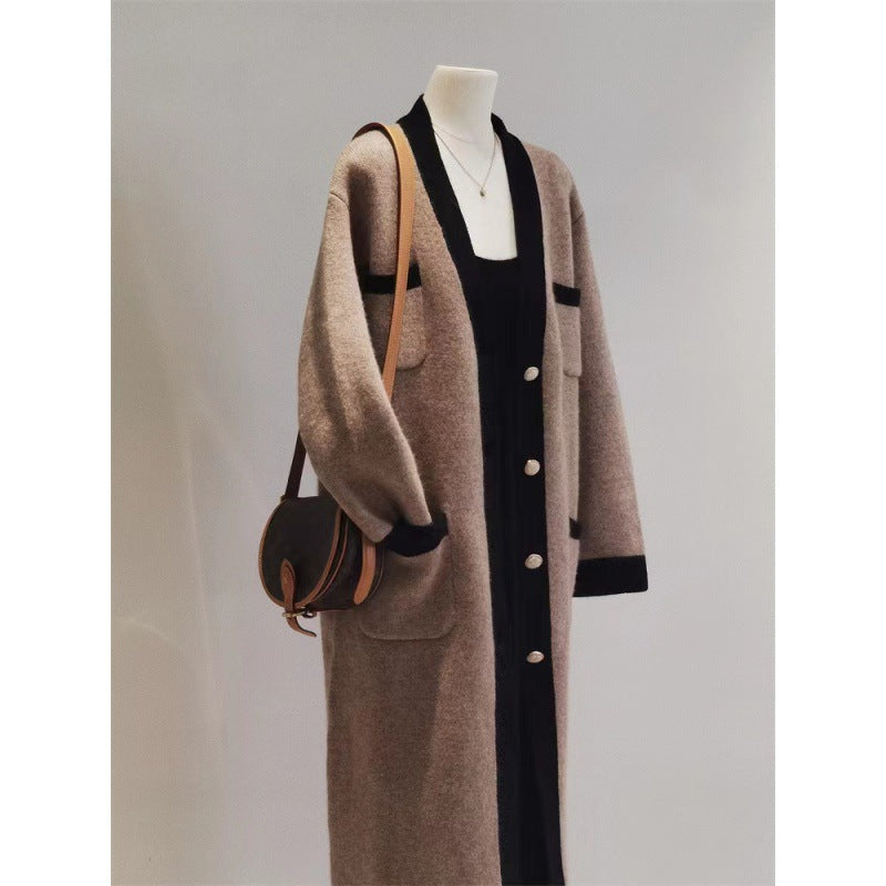 Long Knitted Button-up Cardigan Sweater