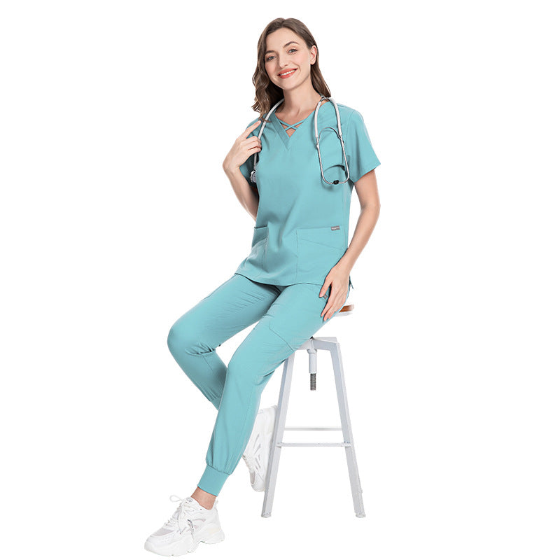 Verstellbarer Hosenbund, Krankenschwestern-Set, medizinisches Kittel-Uniform-Set