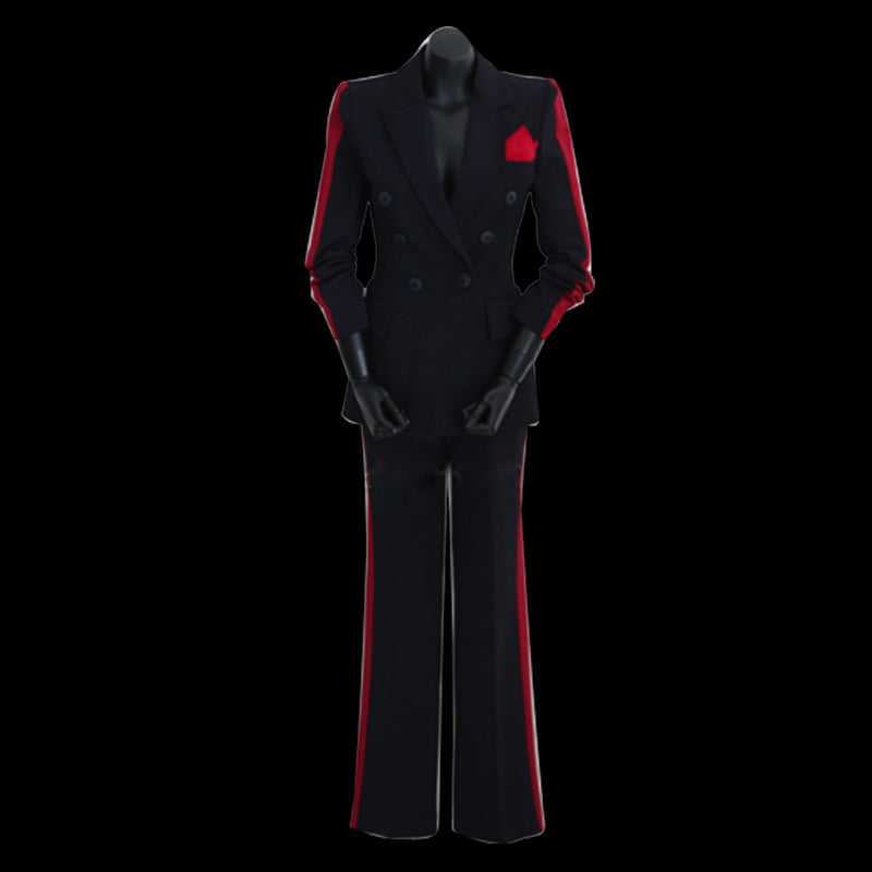 Traje cruzado profesional a rayas rojas Race