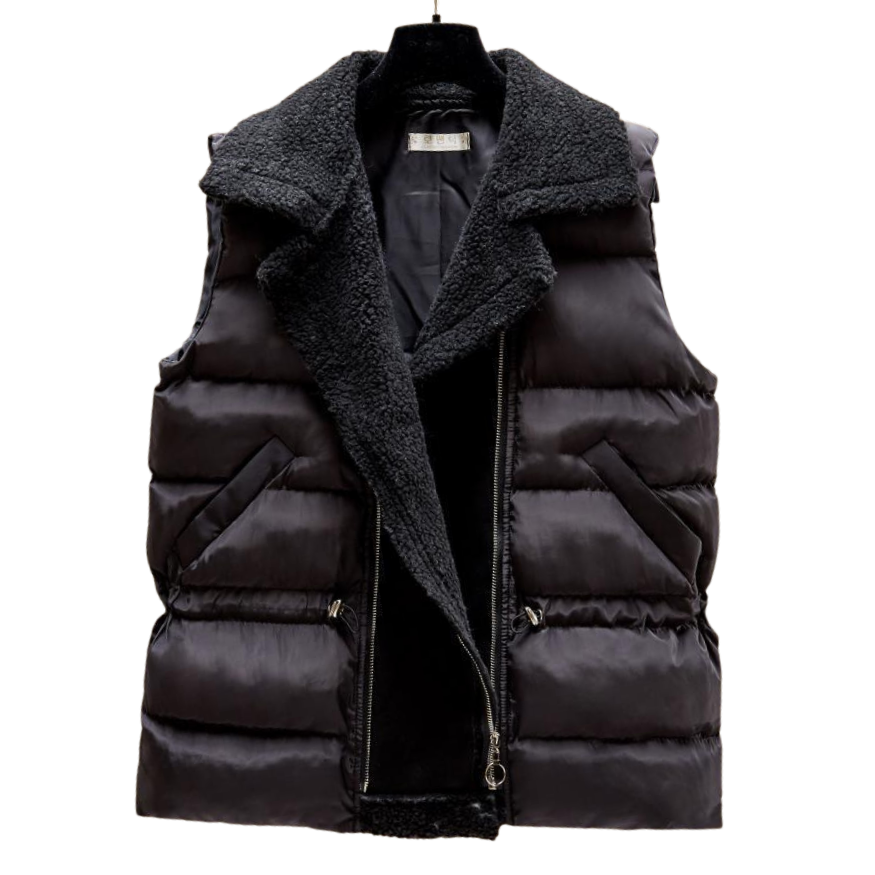 Chaleco Sherpa y Puff con cintura ajustable y bolsillos