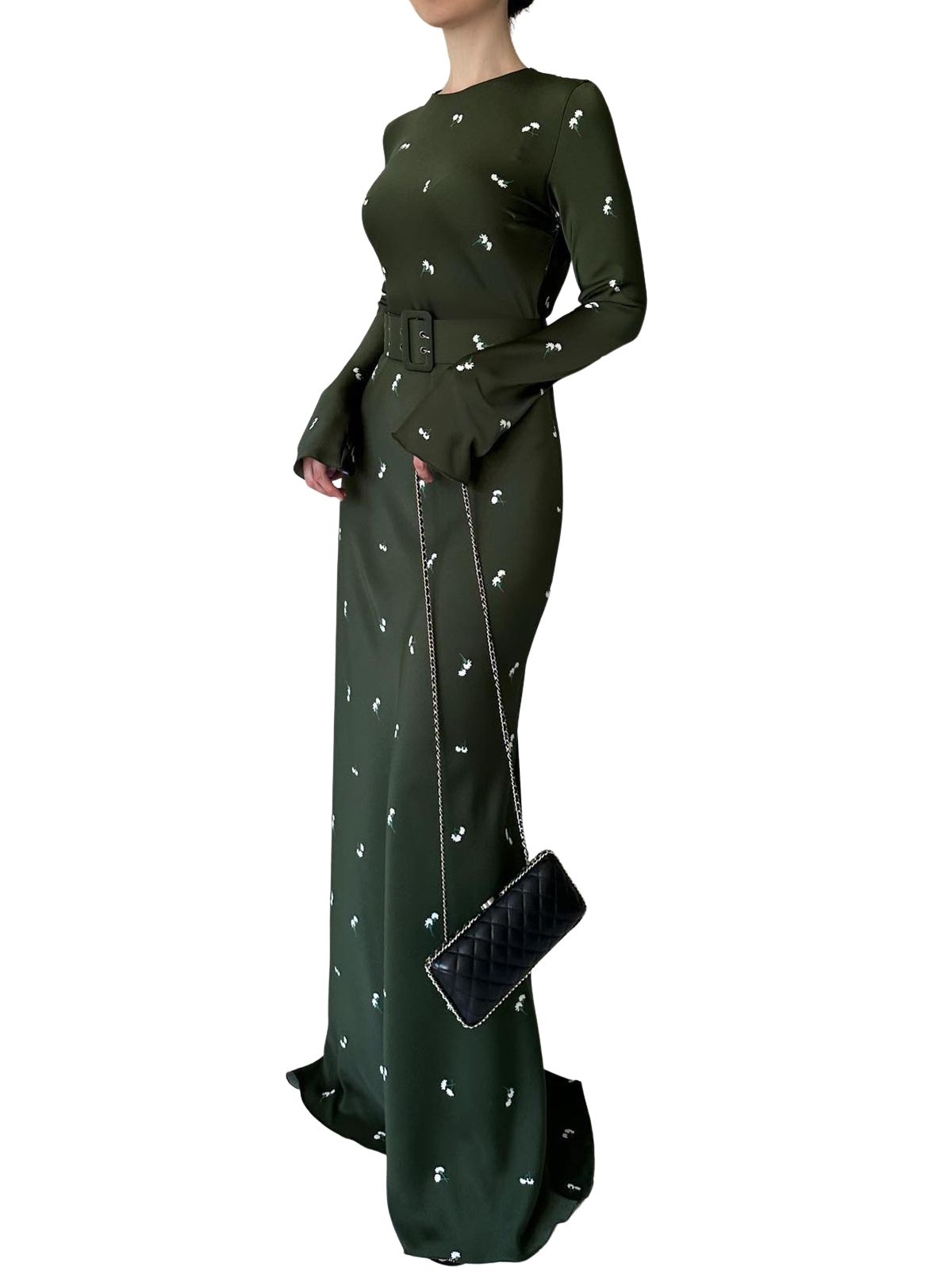 Grünes Göttinnen-Gürtelkleid