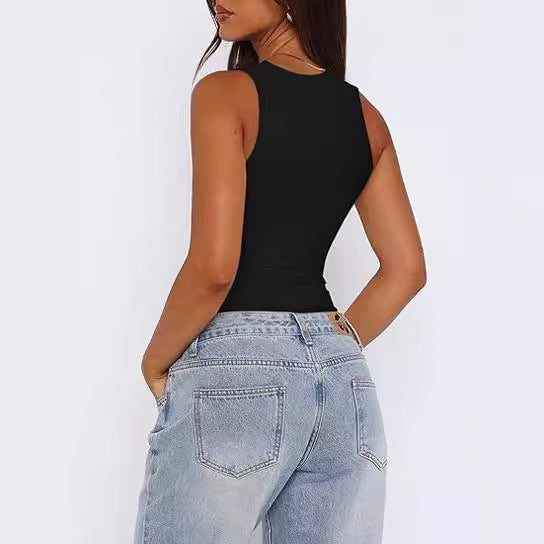 Women's Square Neckline Bodysuit Shirt (2 Colors)