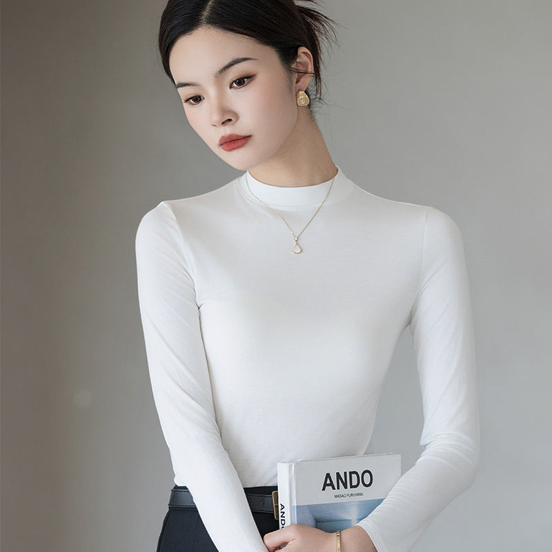 Grapas de armario de manga larga con cuello alto medio/completo/pelo para mujer (variedad de colores)