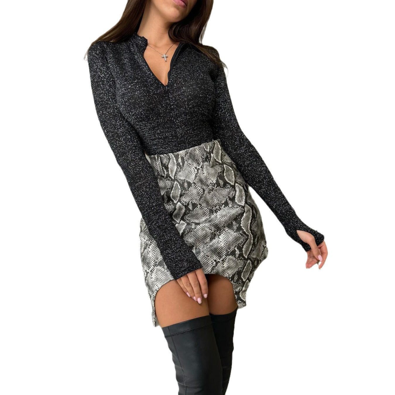 Garter Fashion Leopard or Snake Print Skirt