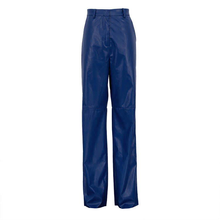 Pantalones de cuero de corte slim Poppin