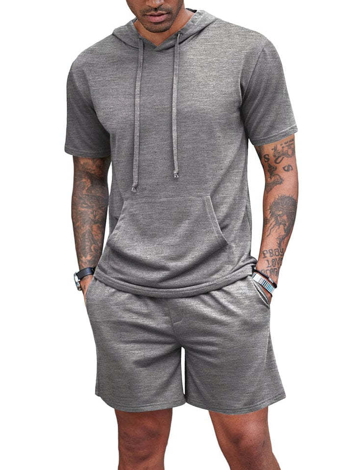 Sommer-Set aus Kapuzenhemd und Shorts für Herren (6 Farben)