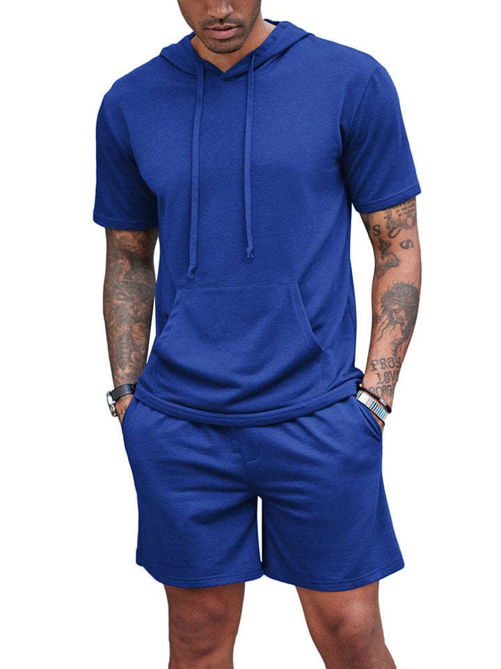 Sommer-Set aus Kapuzenhemd und Shorts für Herren (6 Farben)