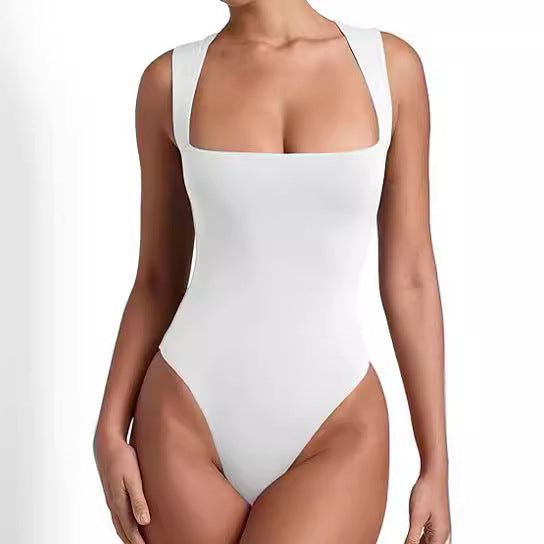 Women's Square Neckline Bodysuit Shirt (2 Colors)